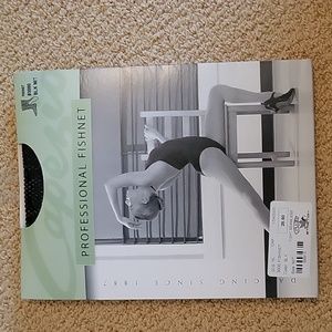 Capezio black fishnet stocking, Med/Tall